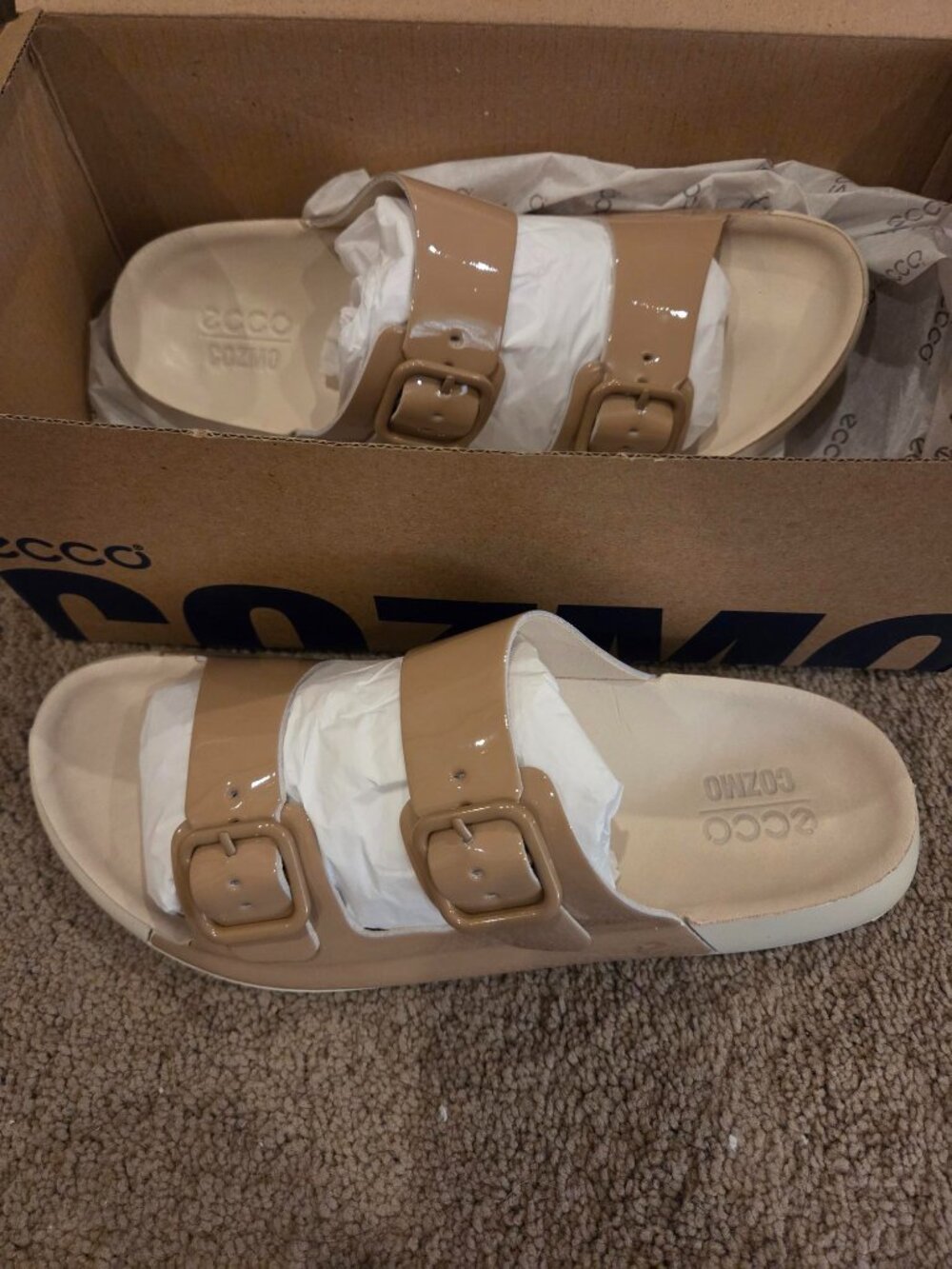 ECCO Cozmo Leather Sandals Size 9 - 9.5 NIB
